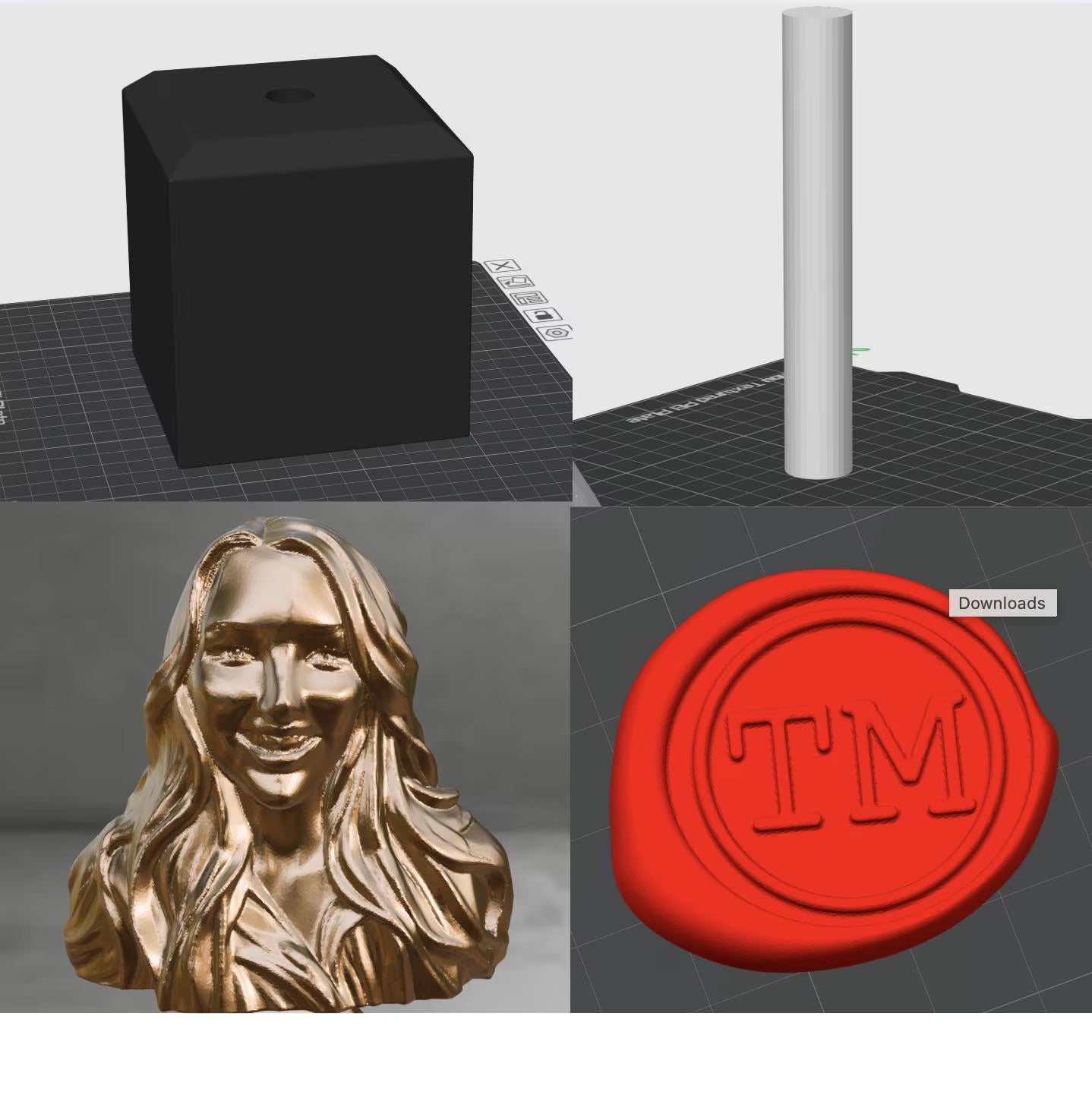 Taskmaster Trophy Customized Gold Bust Statue (4 in, 6 in, 8 in)